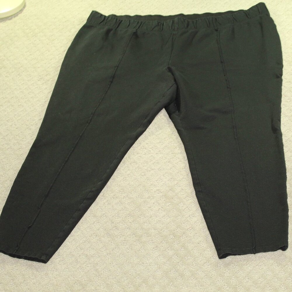 Ava & Viv Women's Size 3X High-Waisted Ponte Pull-On Pants Black